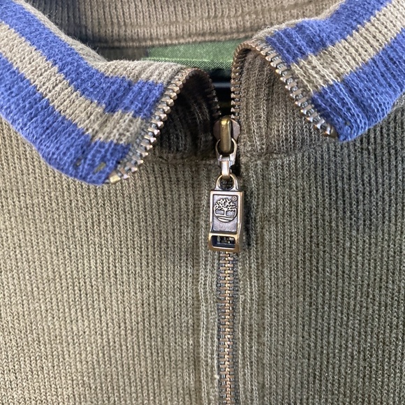 Timberland Weathergear Quarter Zip 100% Cotton Ribbed Pullover Sweater - Picture 4 of 8